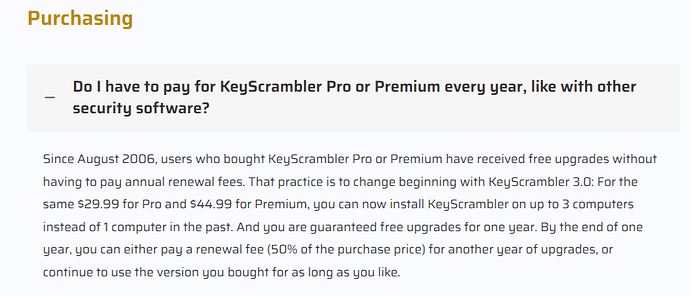 KeyScrambler FAQ purchasing